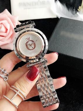 Pandora Silver Women's Crystal Accent Bracelet Watch